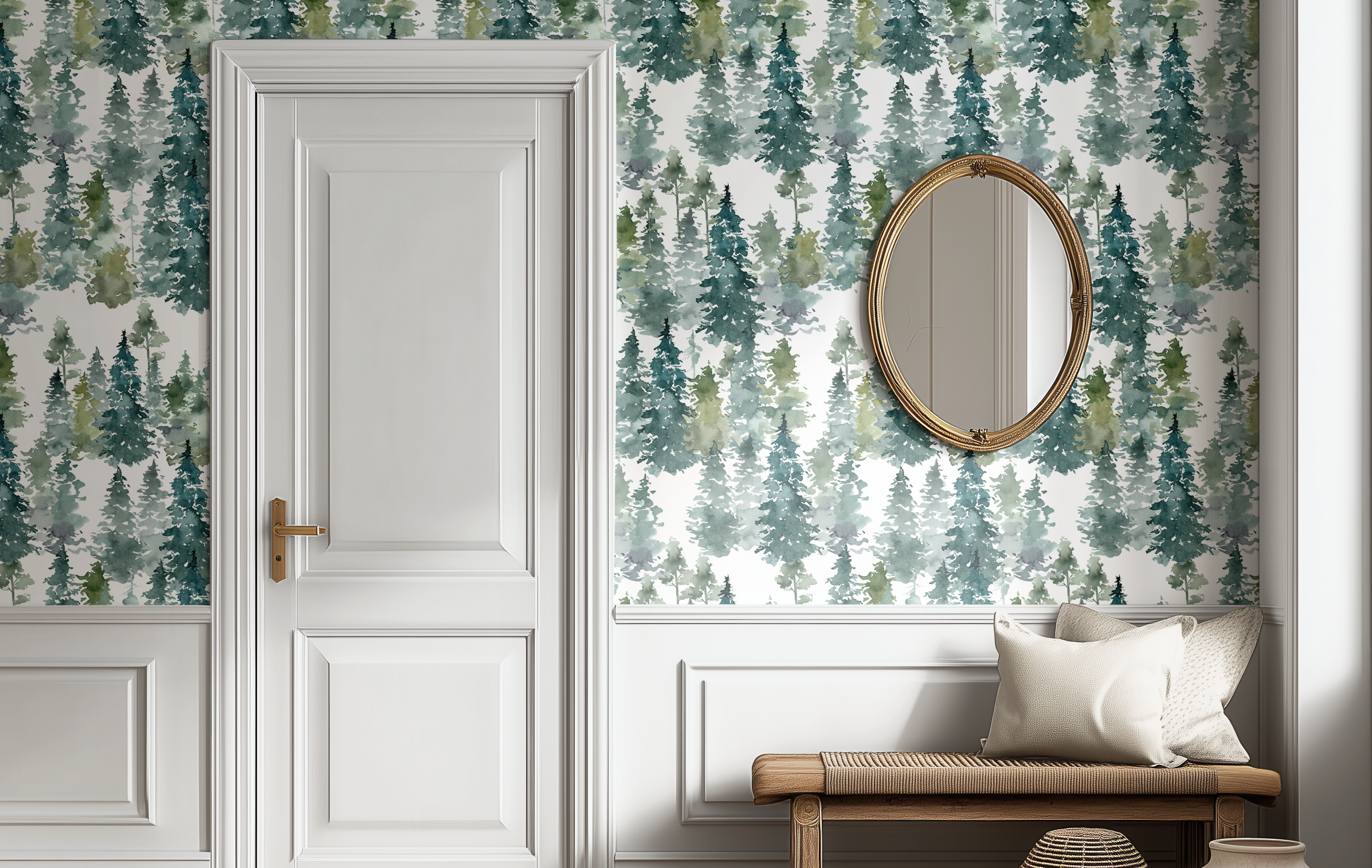 Watercolor Trees Wallpaper