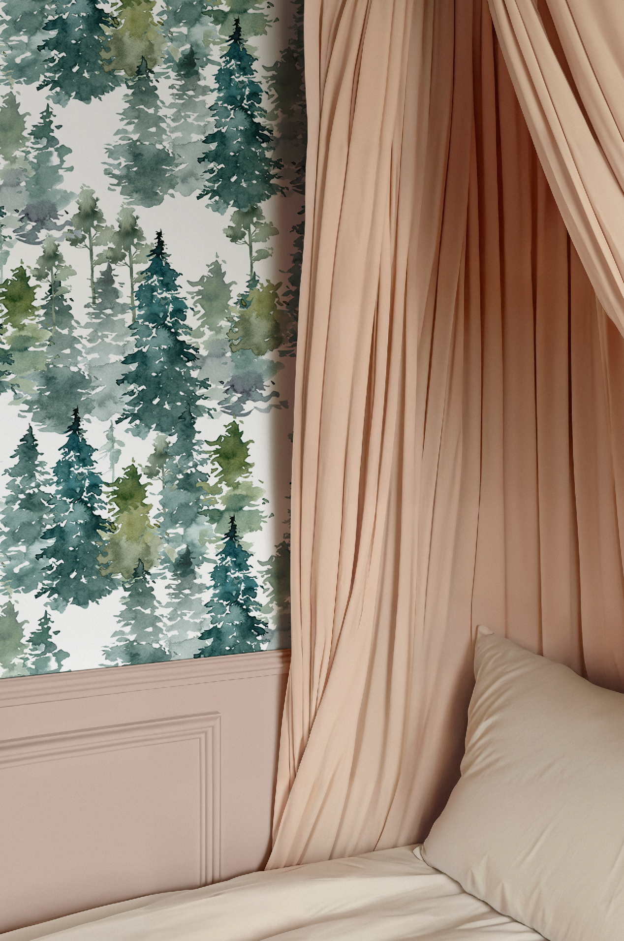 Watercolor Trees Wallpaper