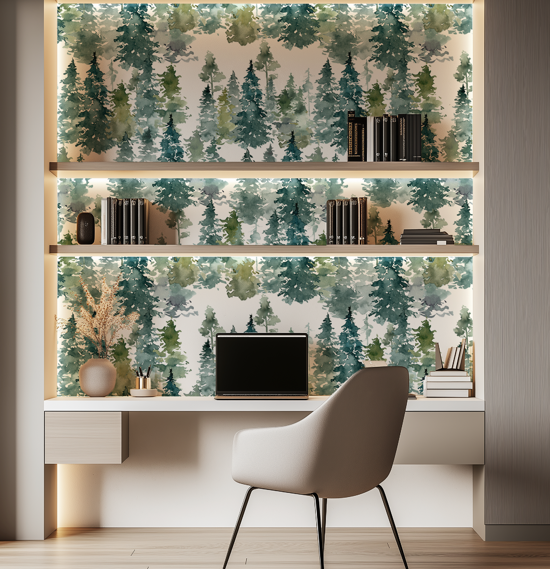 Watercolor Trees Wallpaper