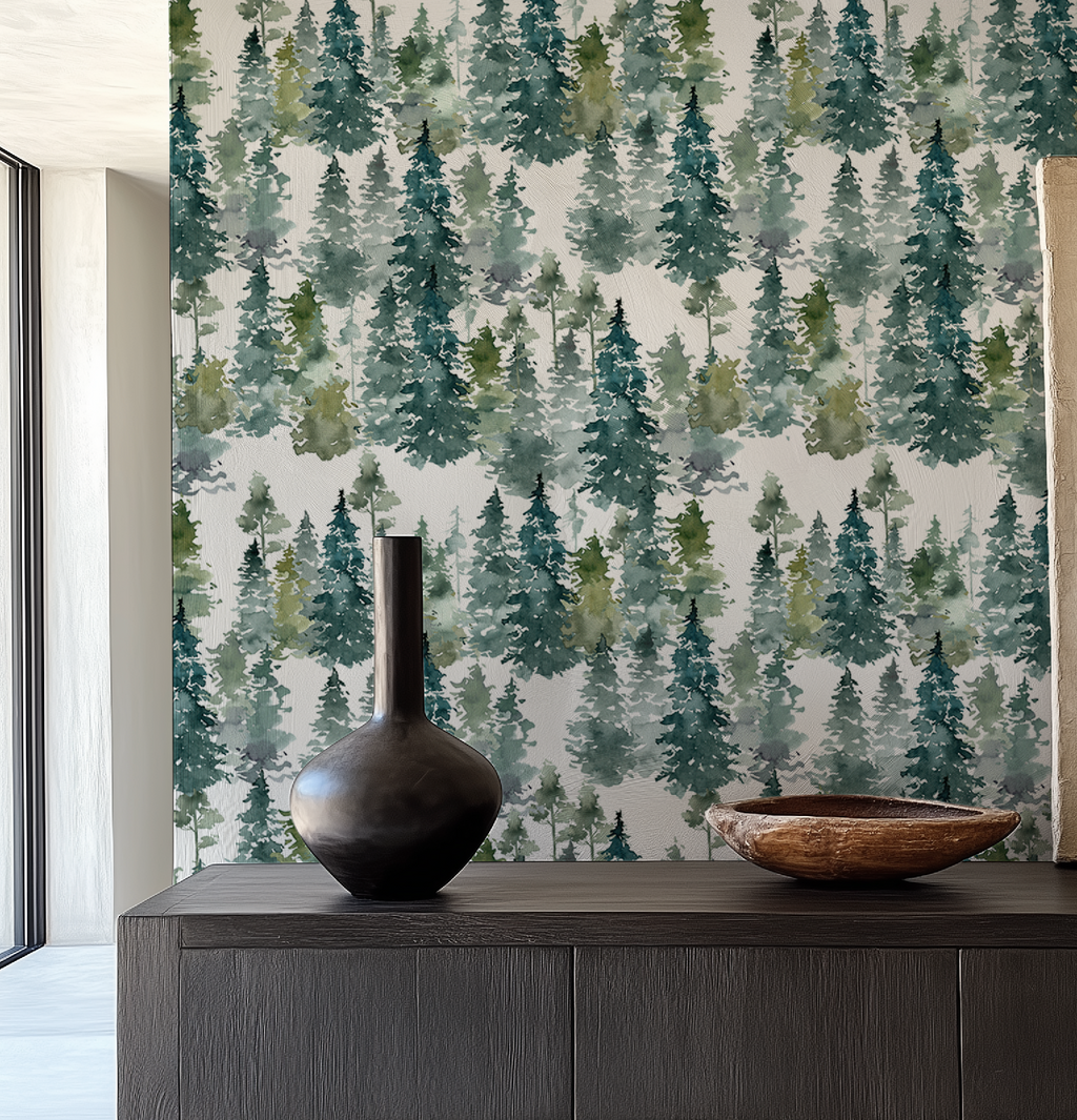 Watercolor Trees Wallpaper