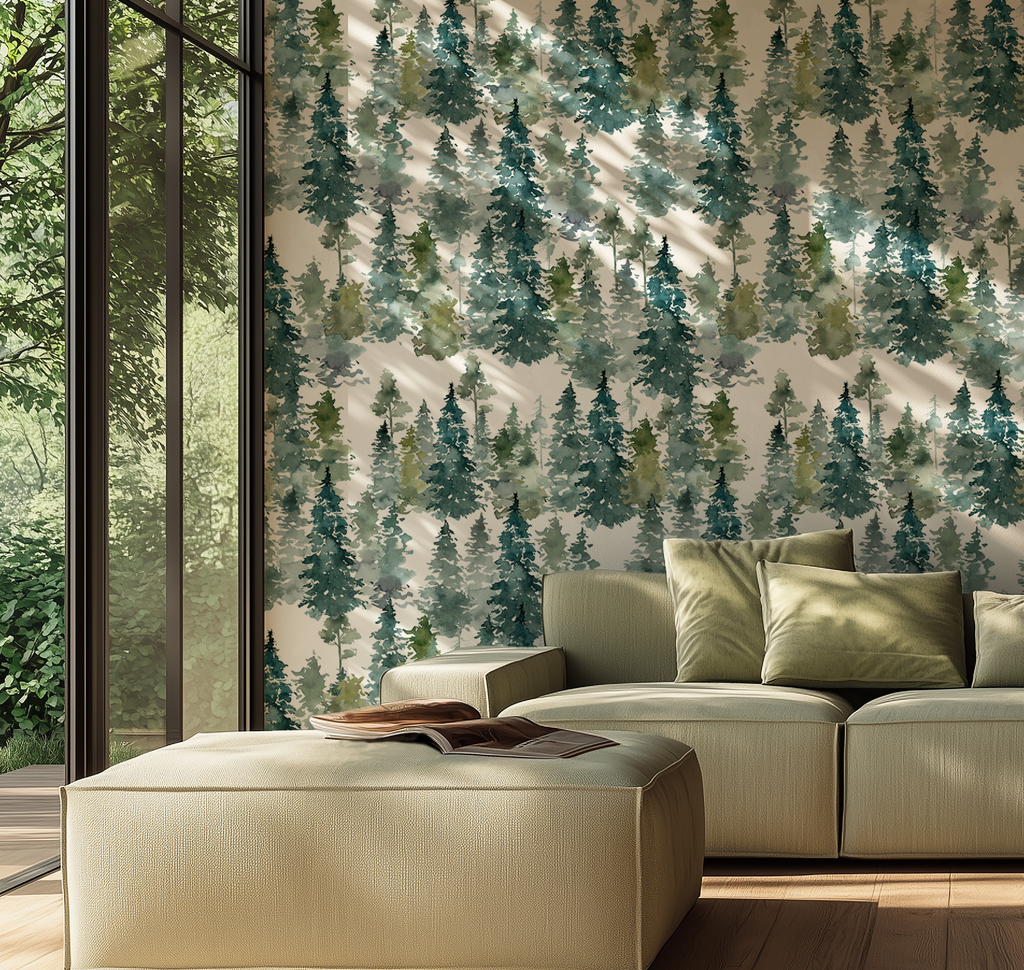 Watercolor Trees Wallpaper