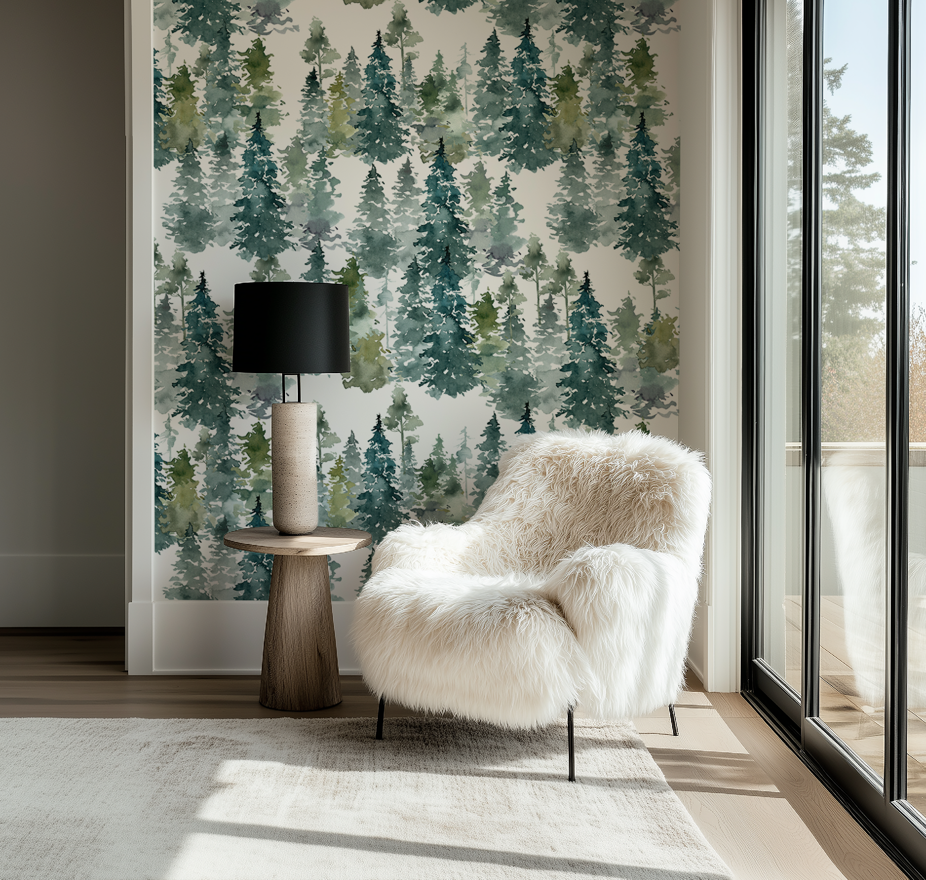 Watercolor Trees Wallpaper