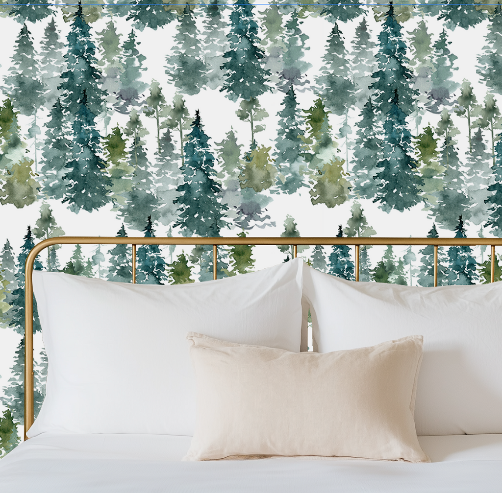 Watercolor Trees Wallpaper