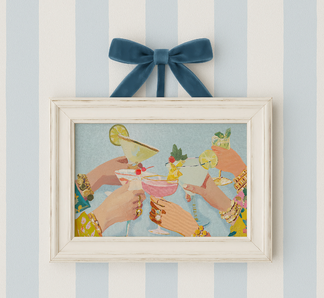 Stylish Cocktail Bar Print: Preppy Girls Night Out Martini  Artwork for Home Decor  Version 2