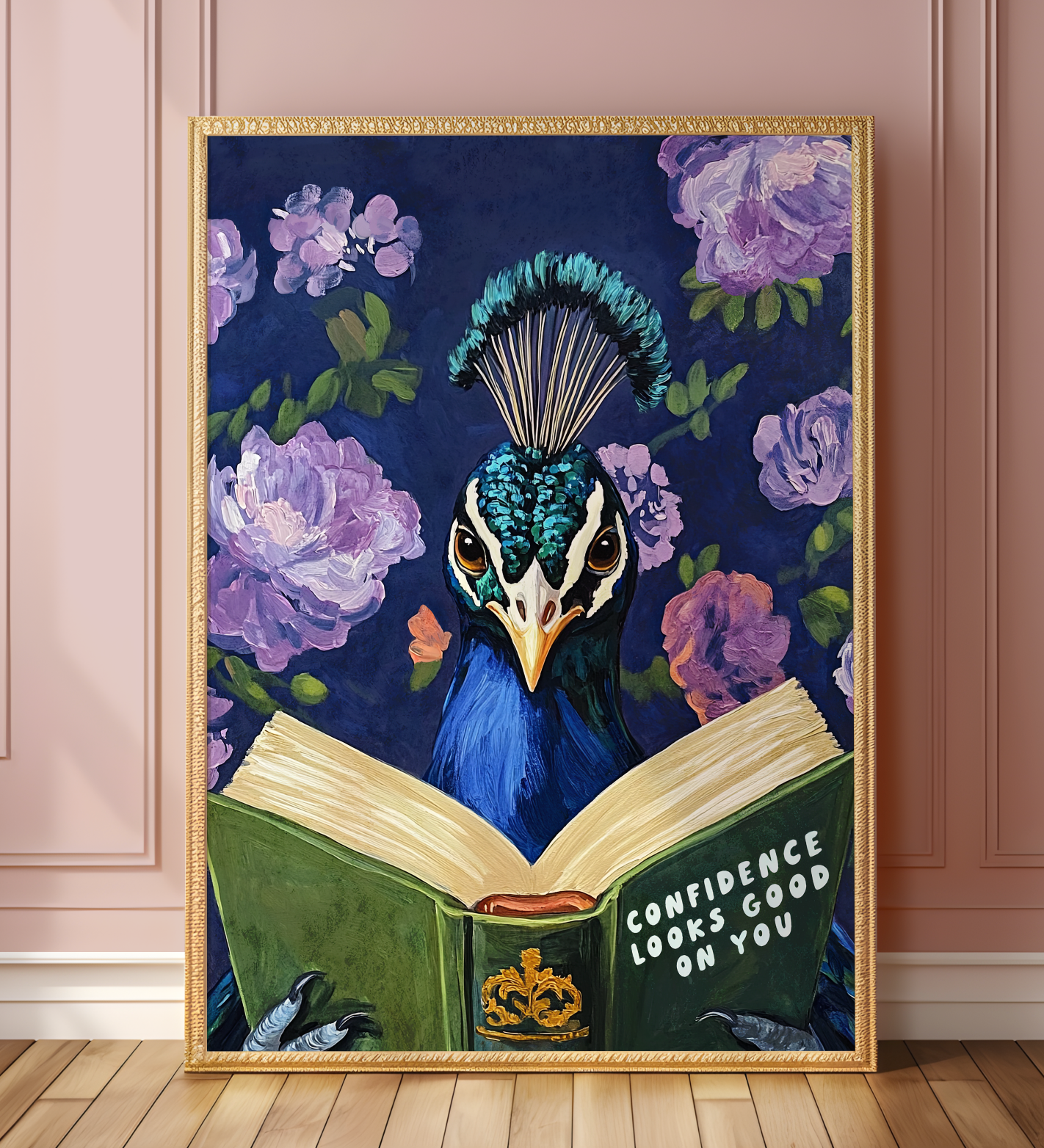 Whimsical Peacock Reading Motivational Quote - Funny Animal Art Print for Book Lovers