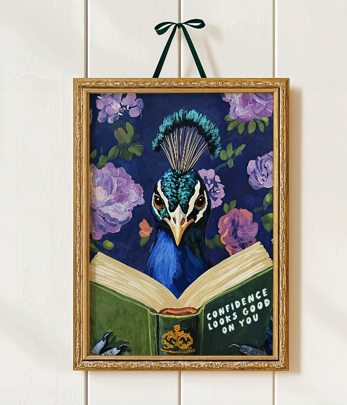 Whimsical Peacock Reading Motivational Quote - Funny Animal Art Print for Book Lovers