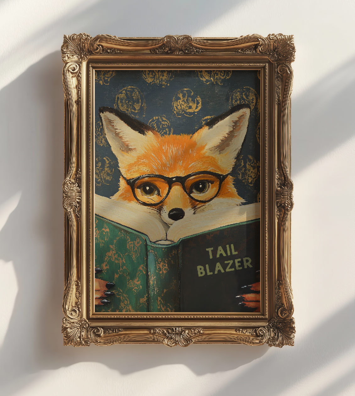 Whimsical Fox Reading Book Art Print - Motivational Literary Wall Decor for Cozy Nooks
