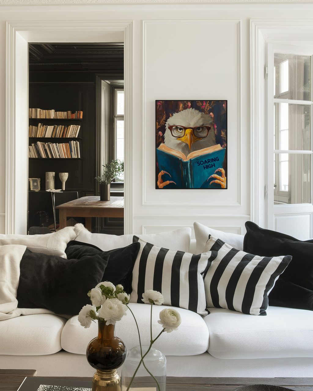Humorous Eagle Reading Book Art Print