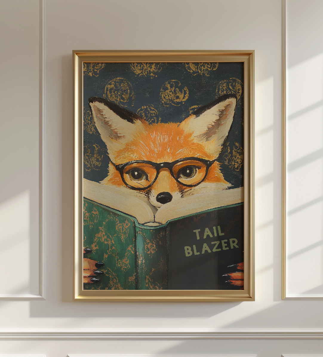 Whimsical Fox Reading Book Art Print - Motivational Literary Wall Decor for Cozy Nooks