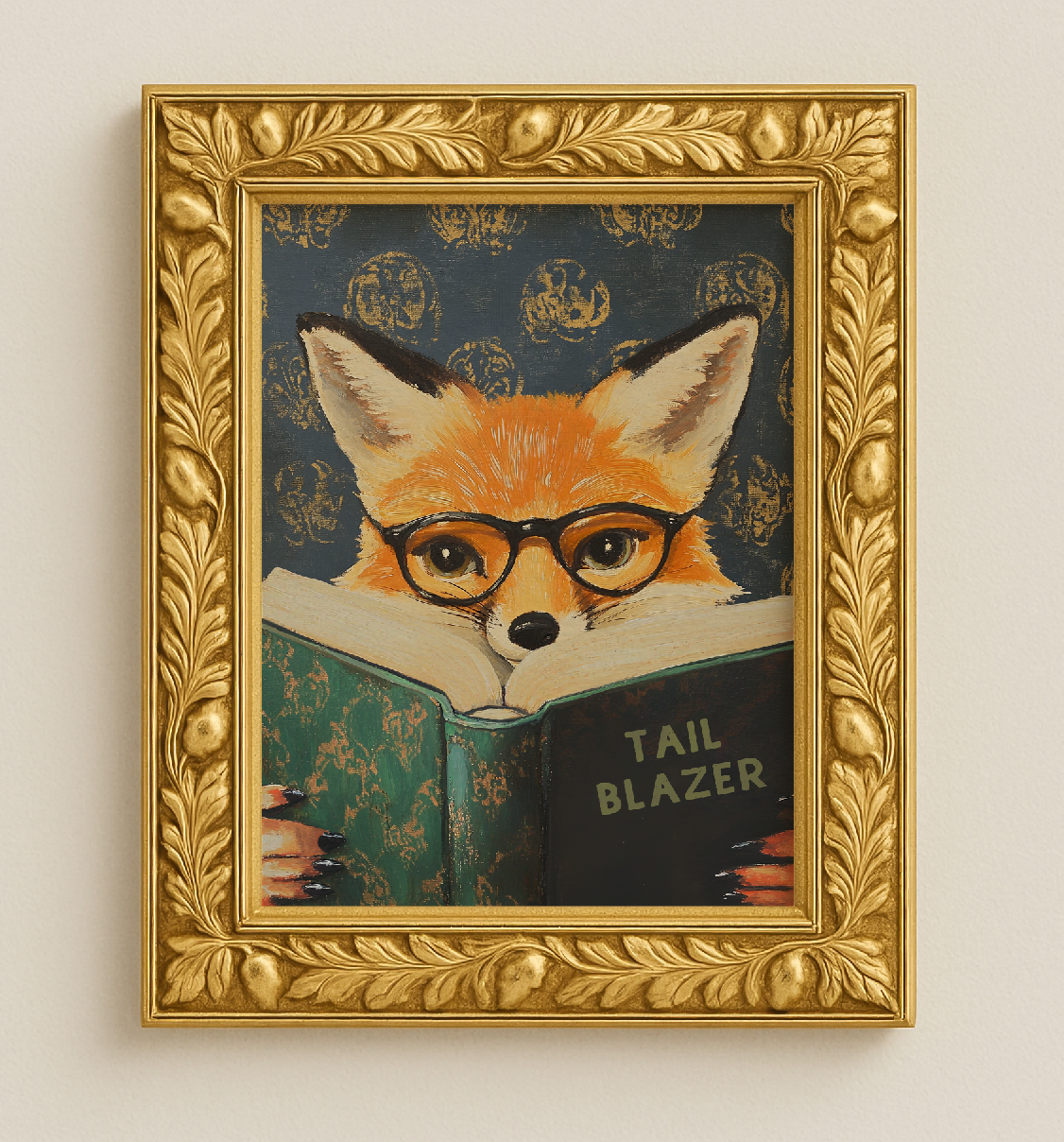 Whimsical Fox Reading Book Art Print - Motivational Literary Wall Decor for Cozy Nooks