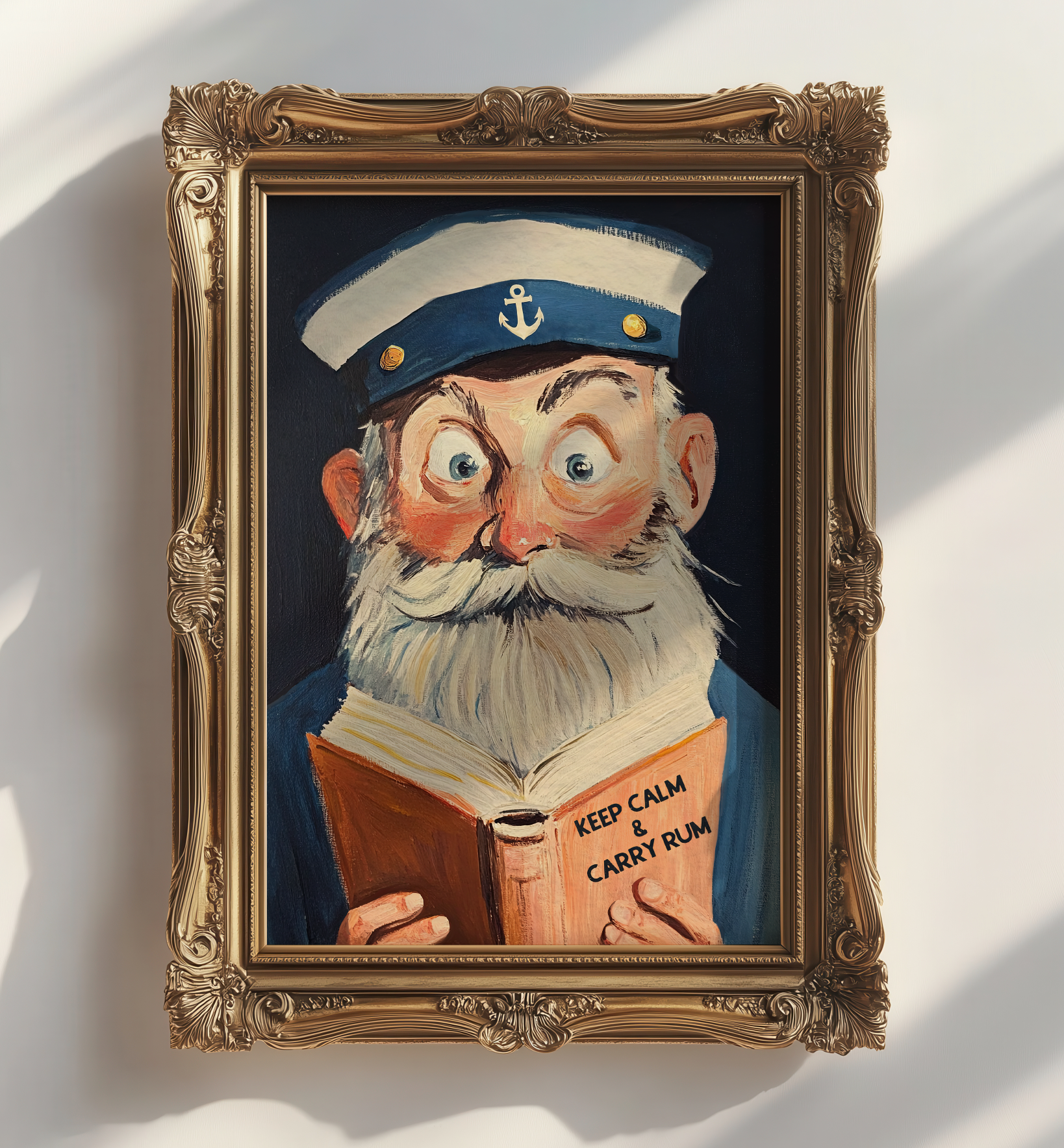 Nautical Sailor Reading Funny Literary Bar Book Lovers Wall Art