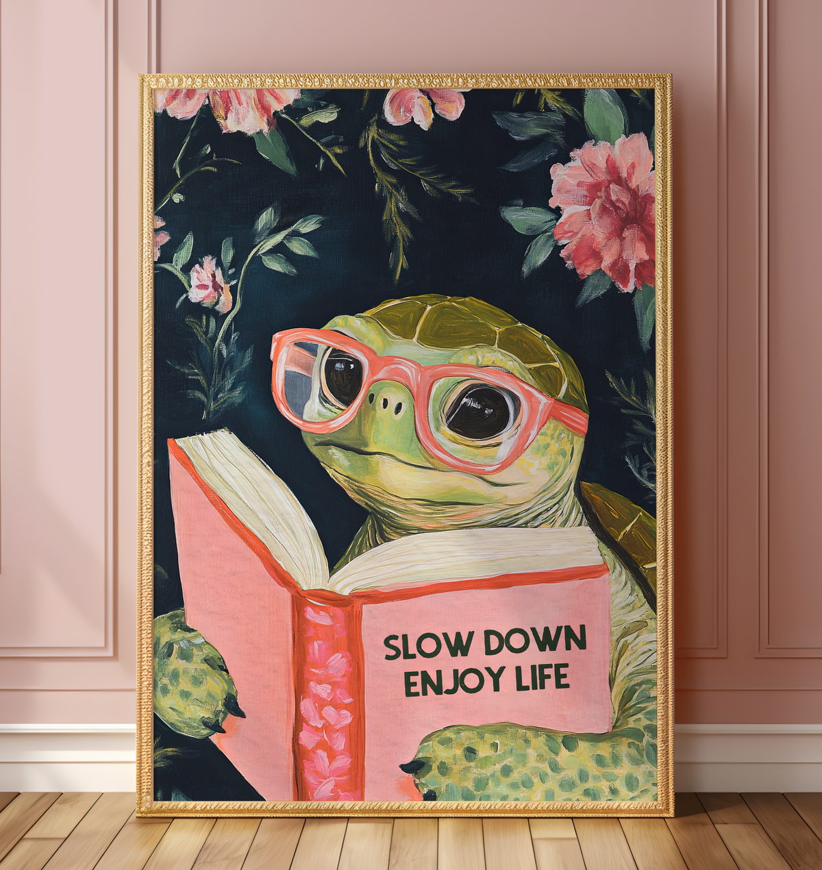 Sea Turtle Reading “Enjoy Life” Art Print - Image 3 by RebelMod