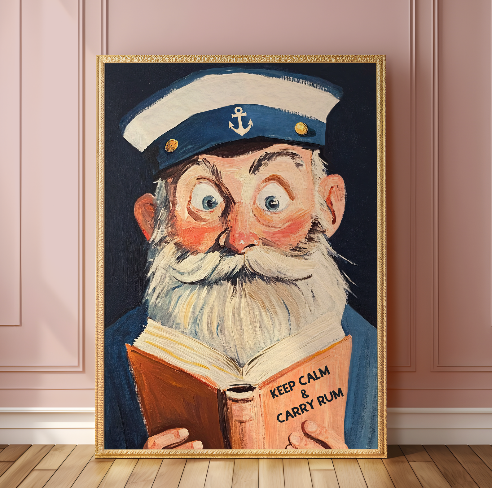 Nautical Sailor Reading Funny Literary Bar Book Lovers Wall Art