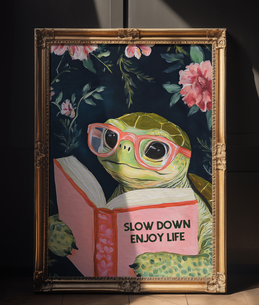 Sea Turtle Reading “Enjoy Life” Art Print - Image 4 by RebelMod