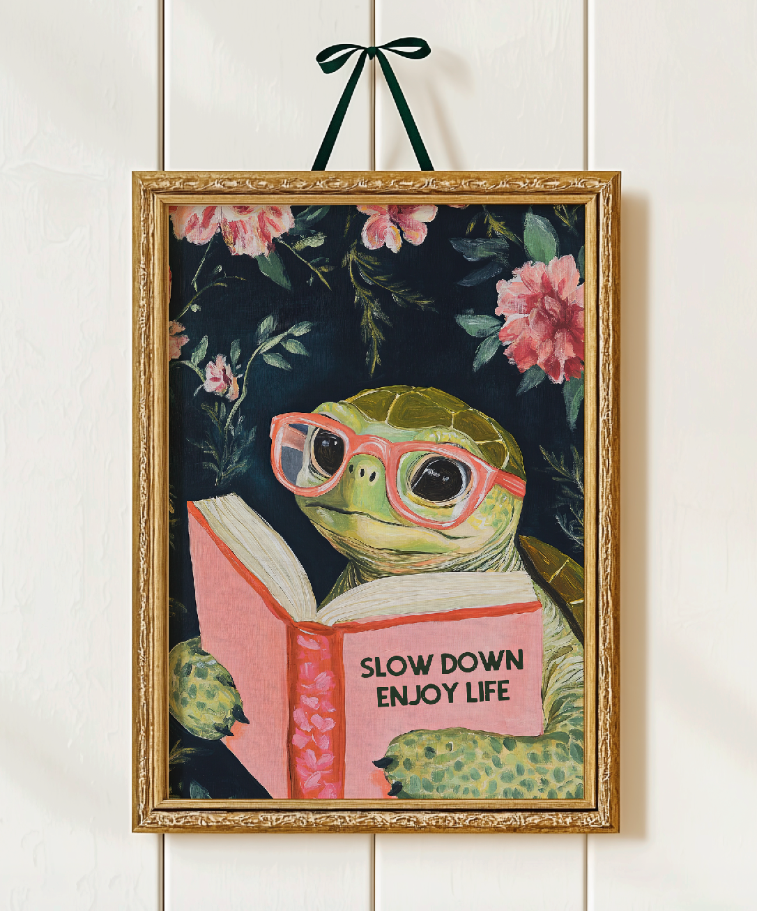 Sea Turtle Reading “Enjoy Life” Art Print - Image 5 by RebelMod