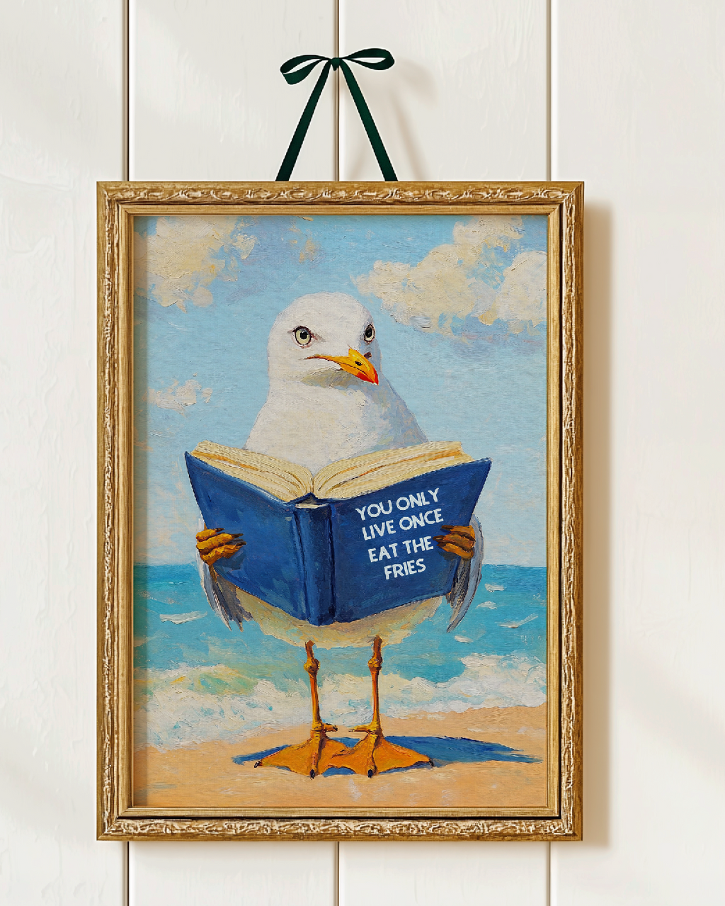 Seagull Motivational Reading Funny Literary Animal Book Lovers Wall Art
