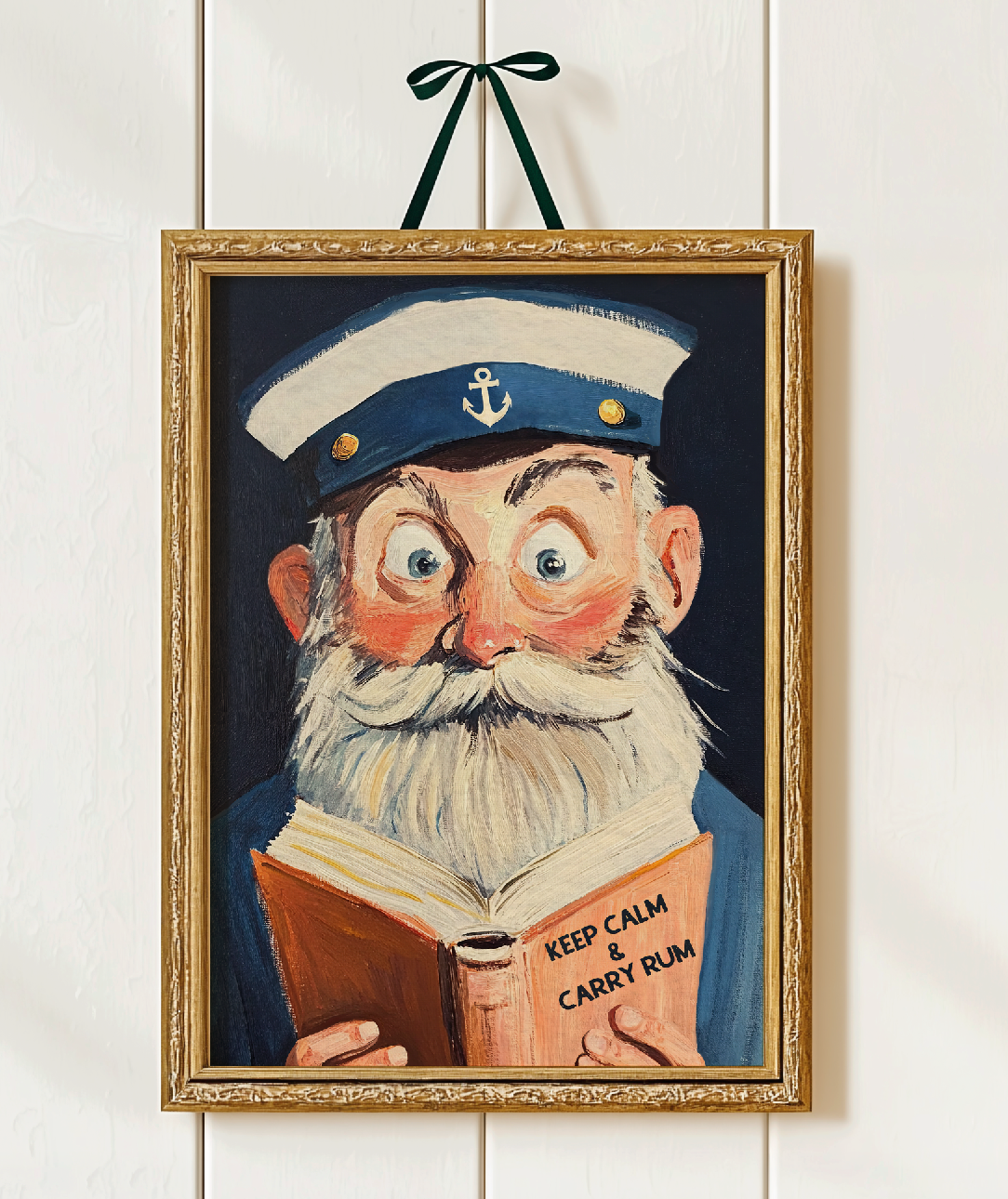 Nautical Sailor Reading Funny Literary Bar Book Lovers Wall Art