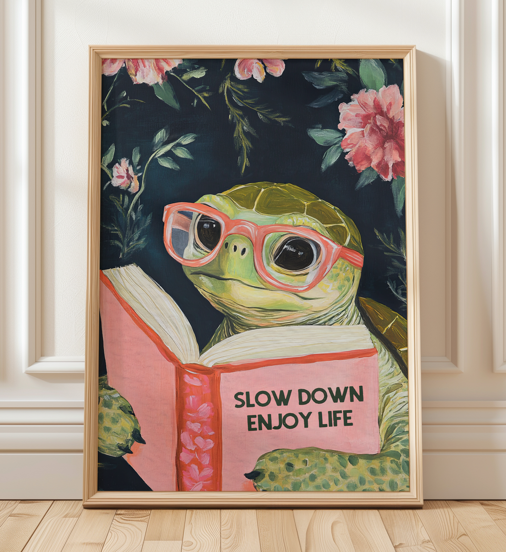 Sea Turtle Reading “Enjoy Life” Art Print - Image 6 by RebelMod