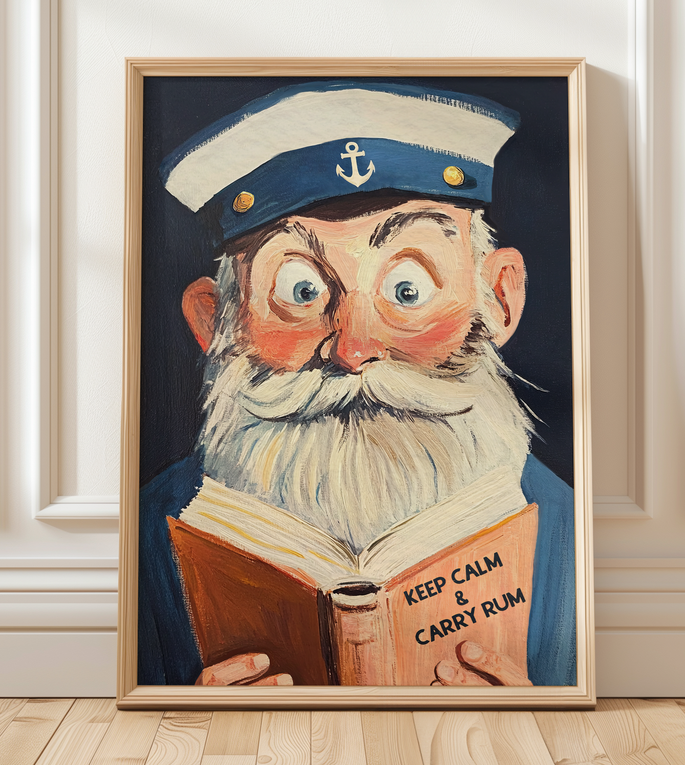Nautical Sailor Reading Funny Literary Bar Book Lovers Wall Art