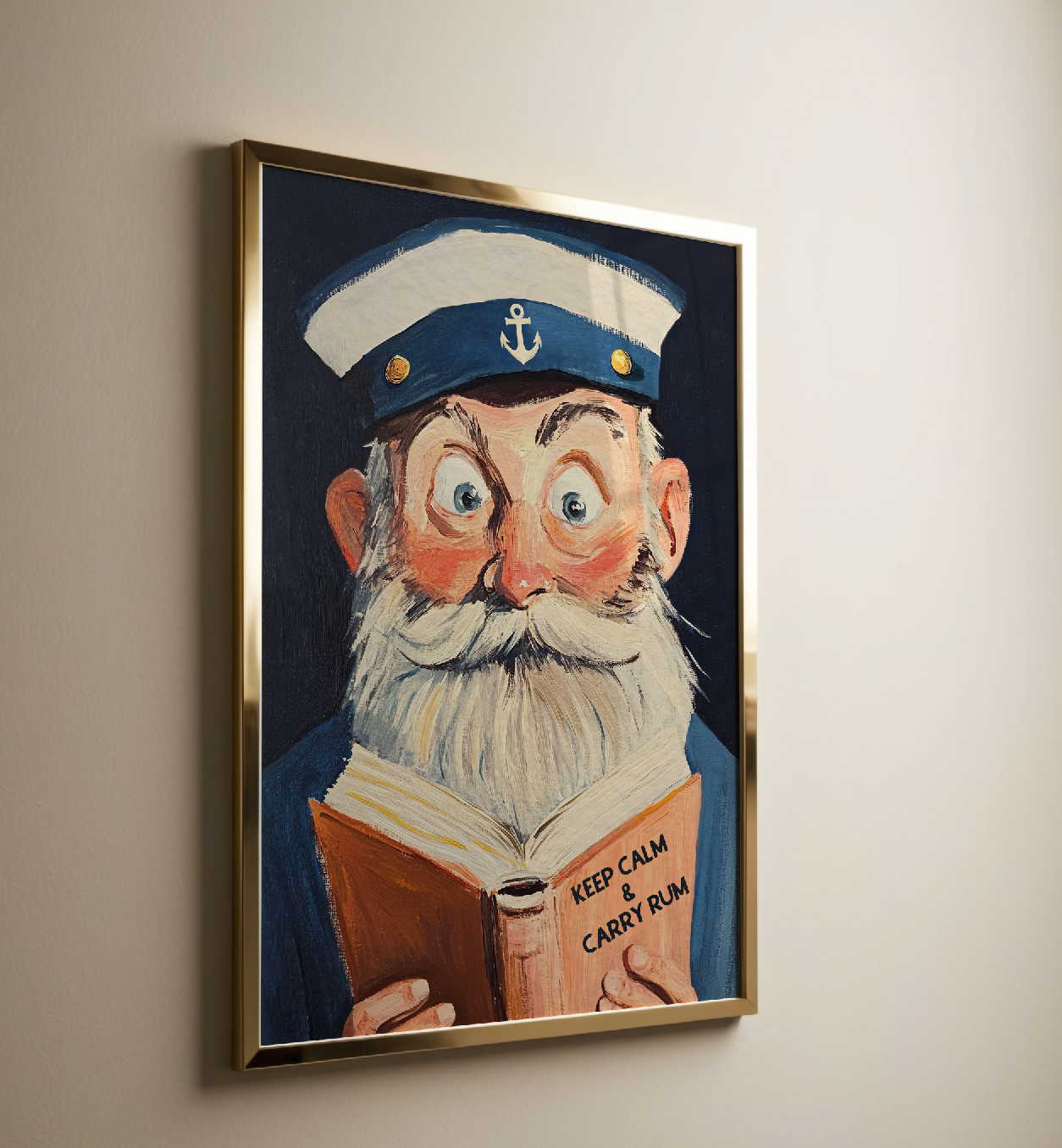 Nautical Sailor Reading Funny Literary Bar Book Lovers Wall Art