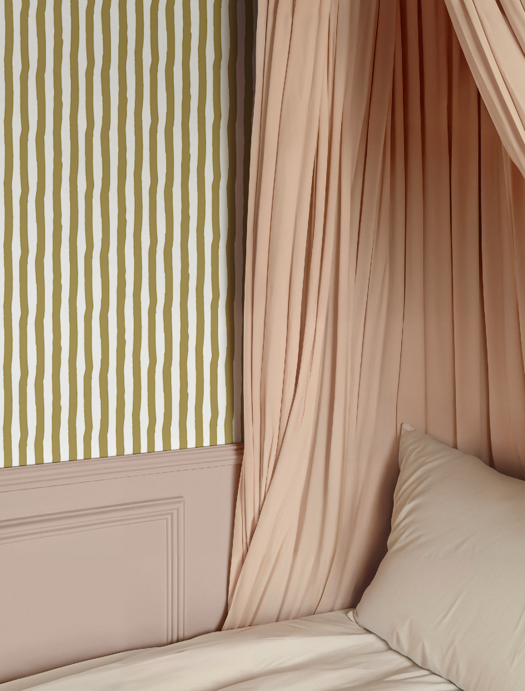 Vibrant Muted Yellow Gold White Stripes WallpaperVibrant Muted Yellow Gold White Stripes Wallpaper - Peel and Stick or Traditional