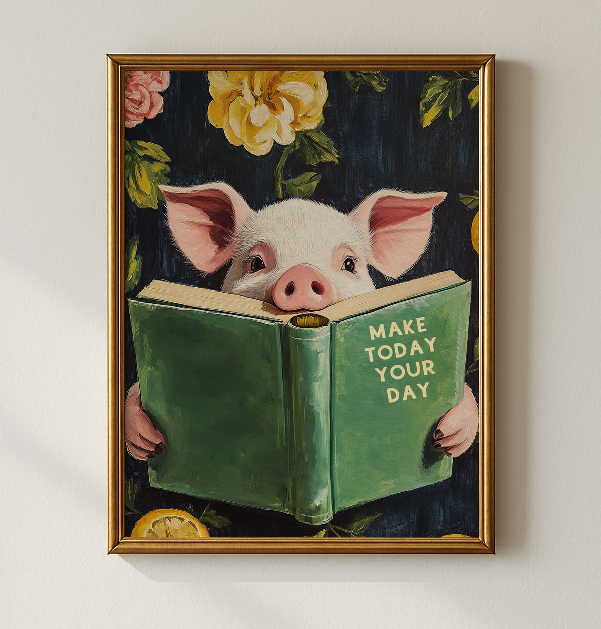 Funny Pig Reading Book – Whimsical Kitchen Wall Art Print - Image 6 by RebelMod