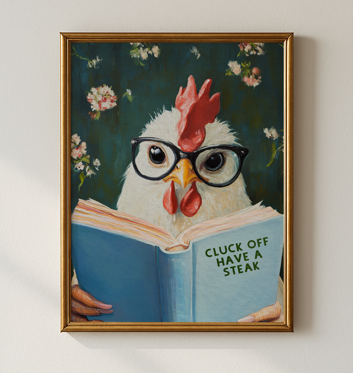 Funny Chicken Reading Book – Whimsical Kitchen Wall Art Print - Image 6 by RebelMod