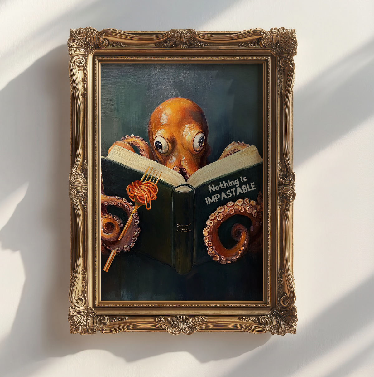 Whimsical Octopus Reading Book "Nothing is Impastable" - Motivational Kitchen Wall Art - Image 4 by RebelMod