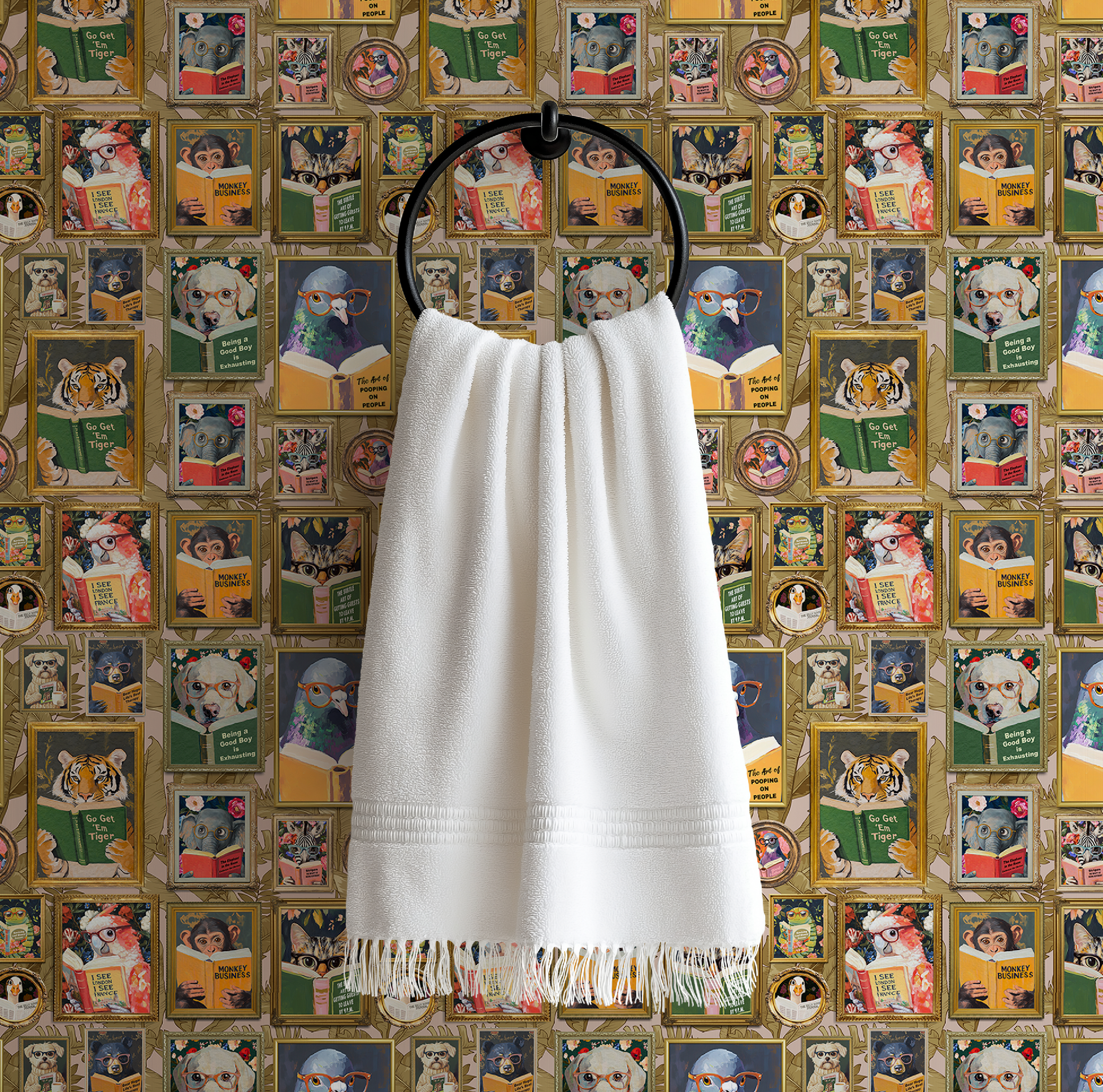 Small Whimsical Animals Reading Wallpaper - Version 2 - Image 4 by RebelMod