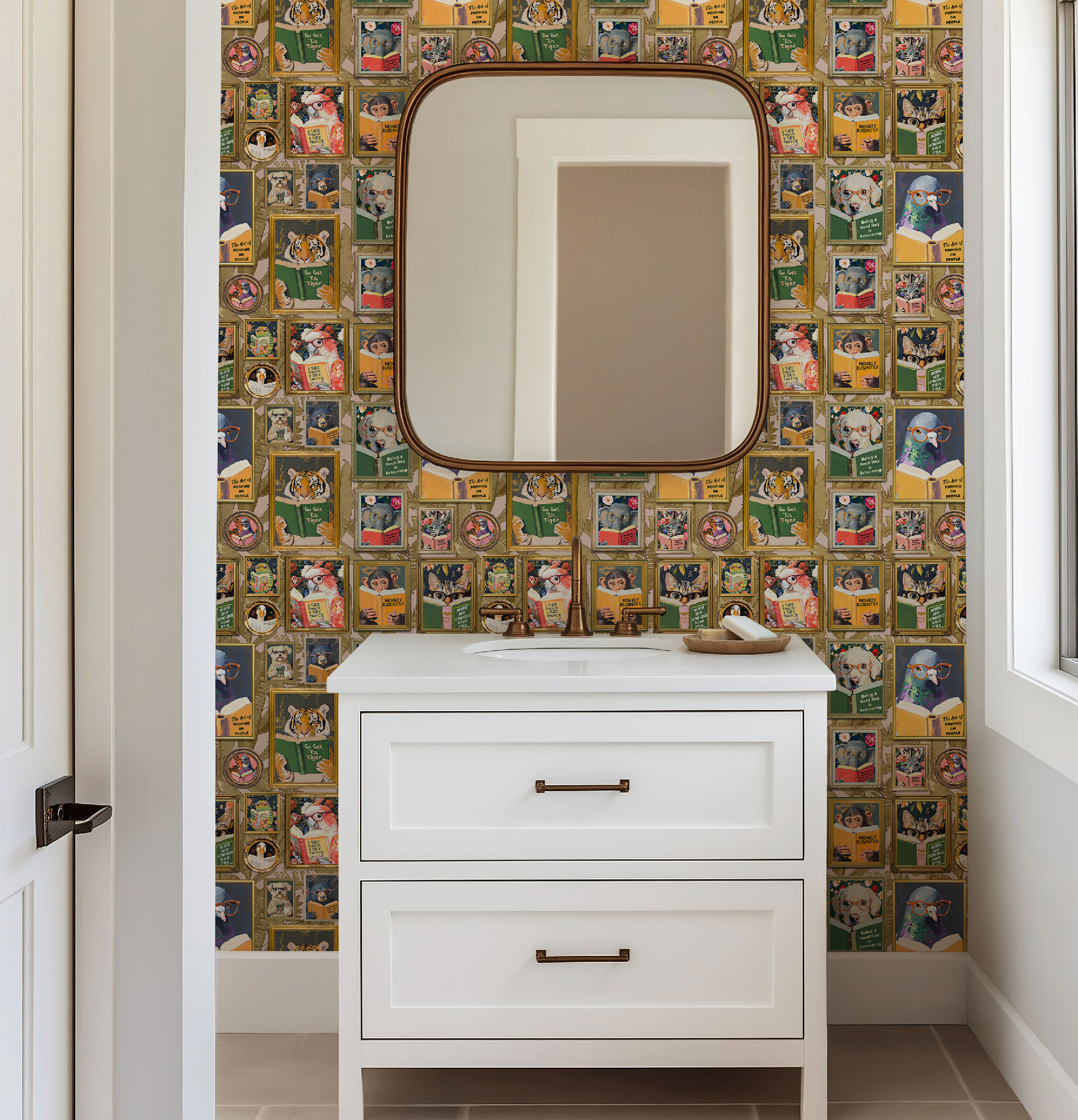 Small Whimsical Animals Reading Wallpaper - Version 2 - Image 5 by RebelMod