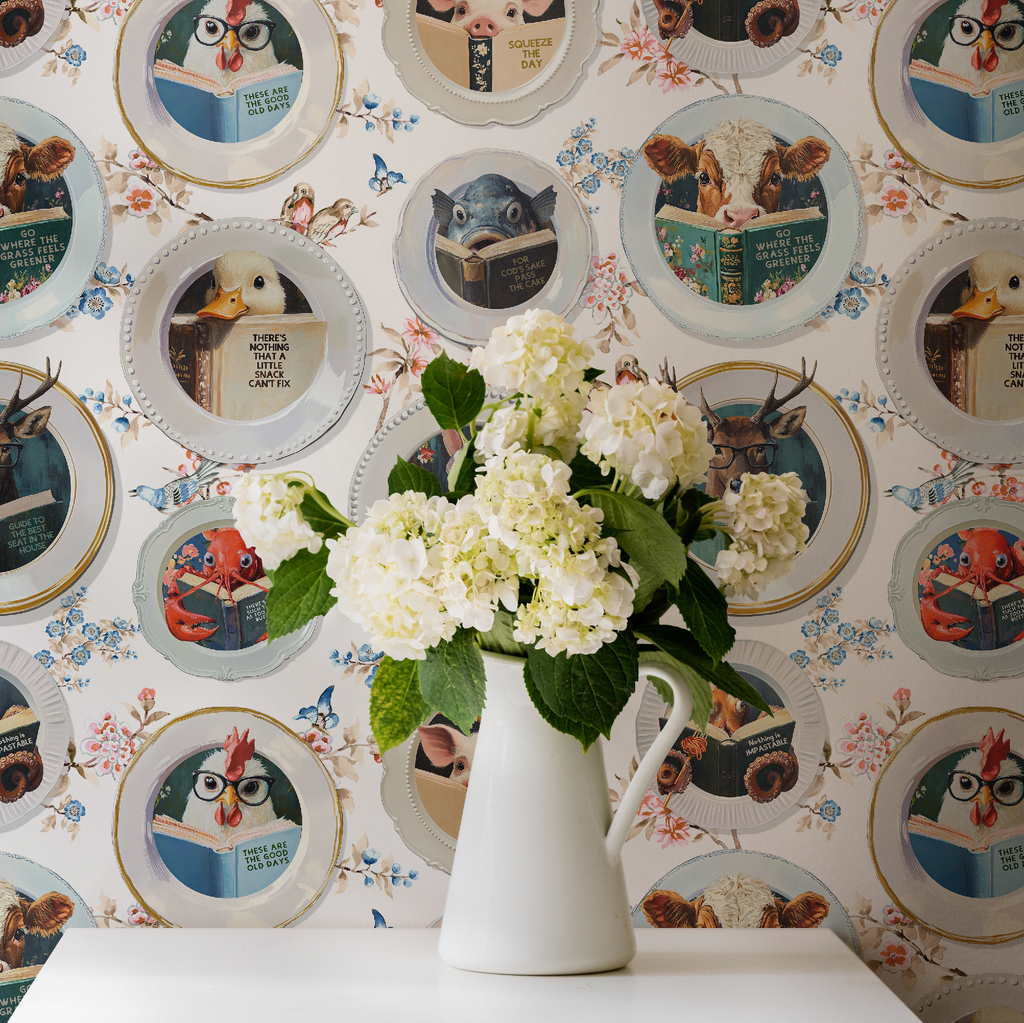 Animals Reading Kitchen Wallpaper - Floral - Image 4 by RebelMod