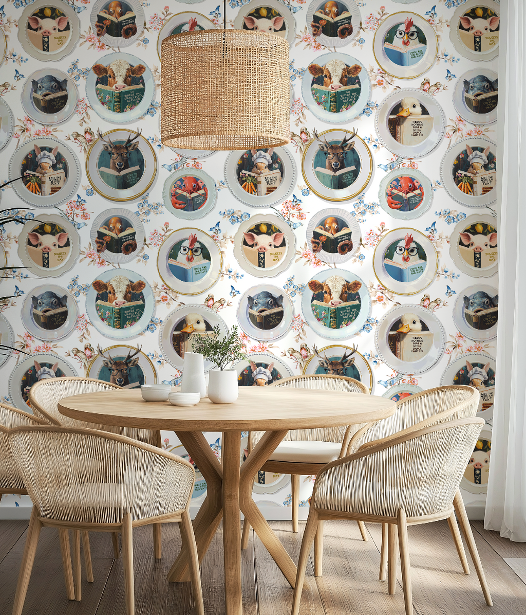 Animals Reading Kitchen Wallpaper - Floral - Image 7 by RebelMod
