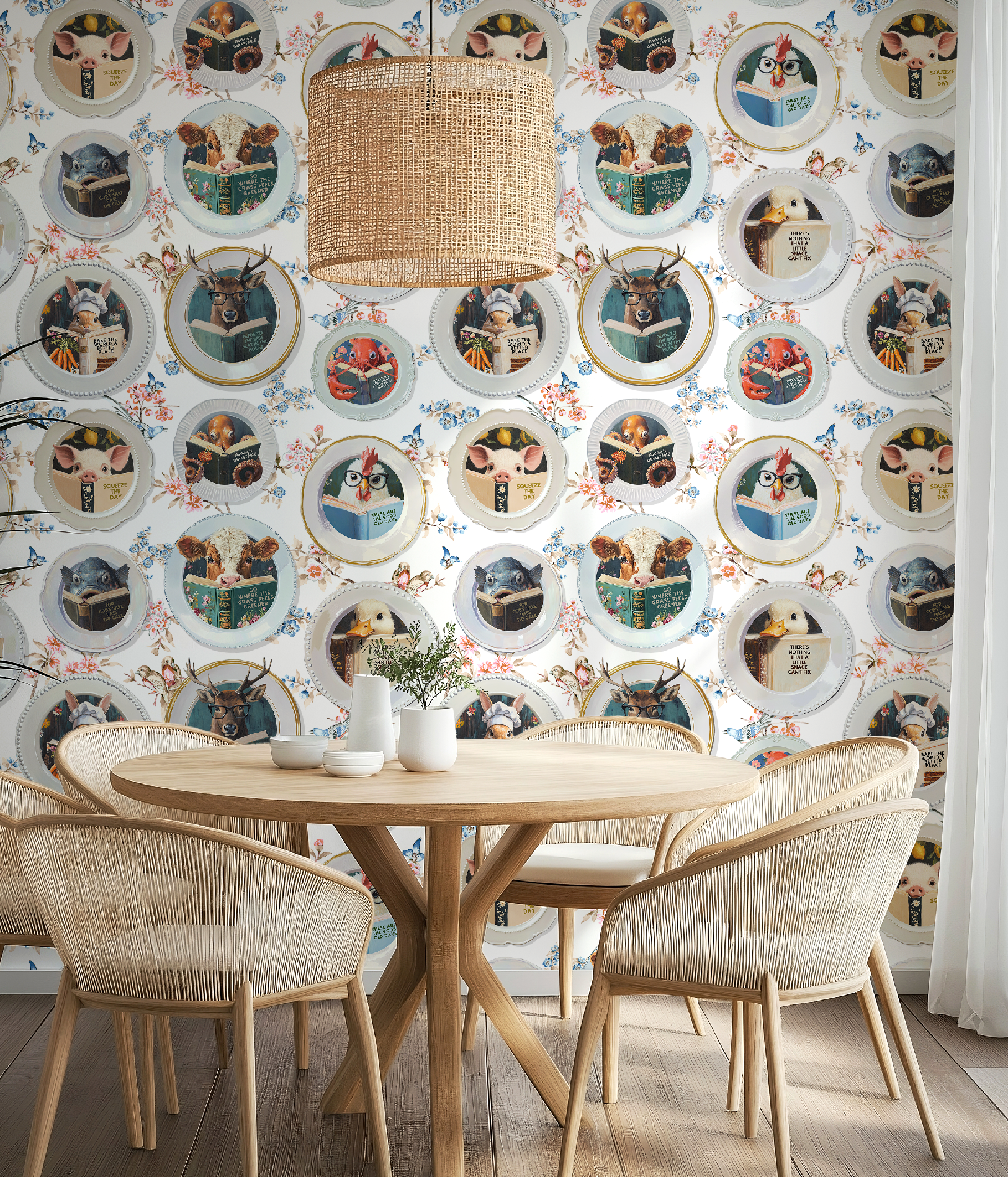 Animals Reading Kitchen Wallpaper - Floral - Image 7 by RebelMod