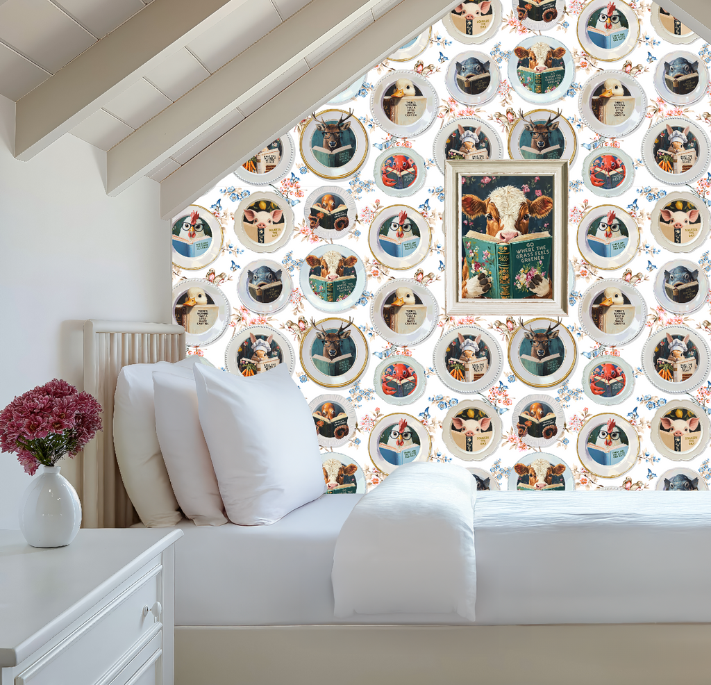 Animals Reading Kitchen Wallpaper - Floral - Image 8 by RebelMod