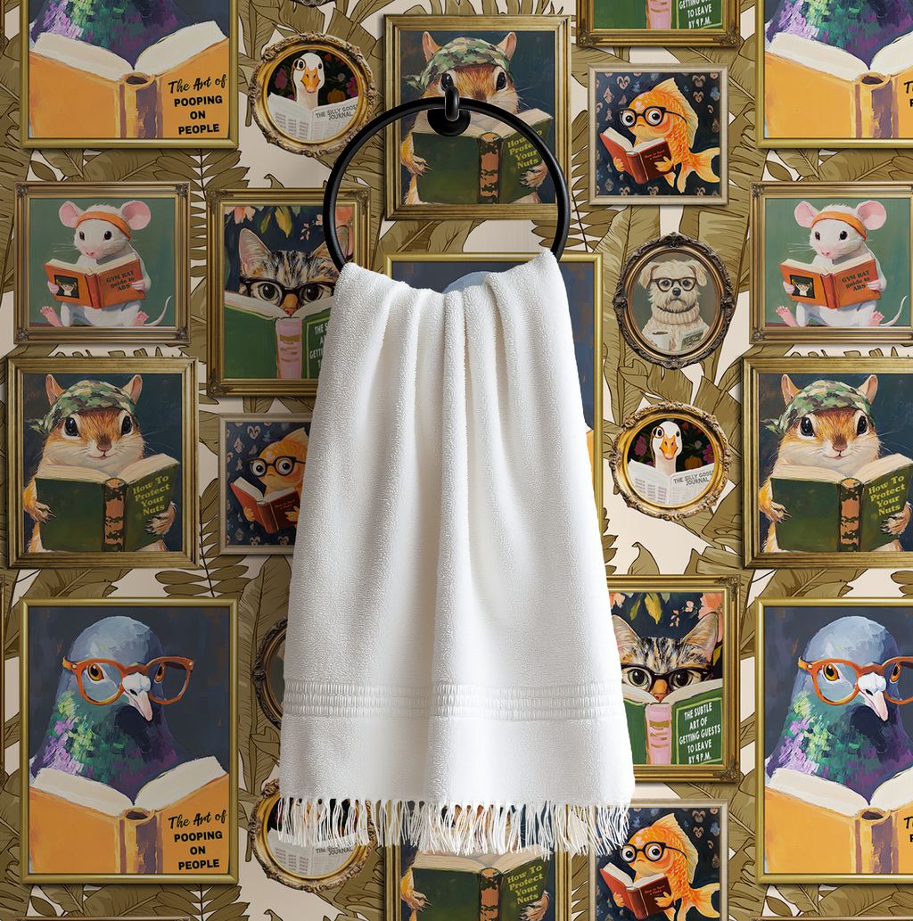 Whimsical Animals Reading Wallpaper - Ivory - Image 7 by RebelMod