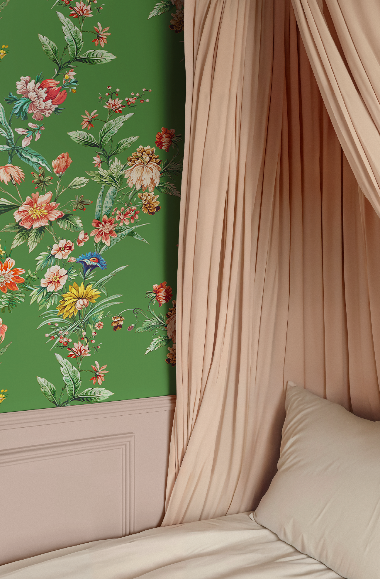 Ornamental Floral Motif Wallpaper - Green - Image 7 by RebelMod