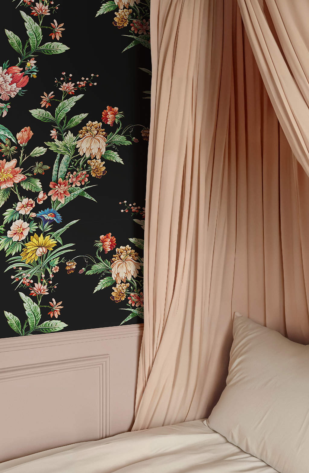 Ornamental Floral Motif Wallpaper - Charcoal - Image 5 by RebelMod