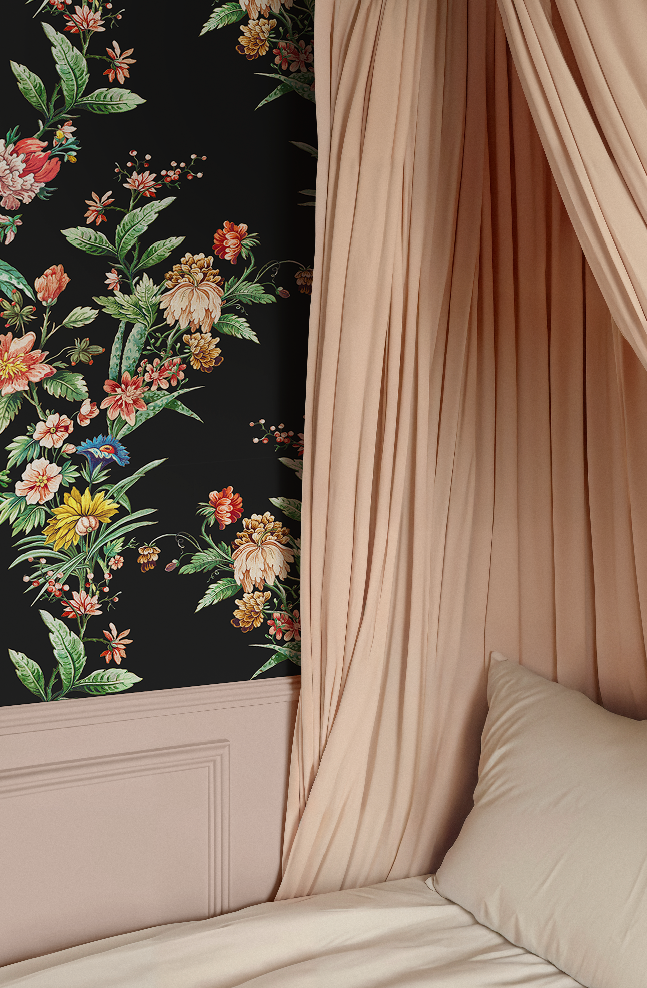 Ornamental Floral Motif Wallpaper - Charcoal - Image 5 by RebelMod