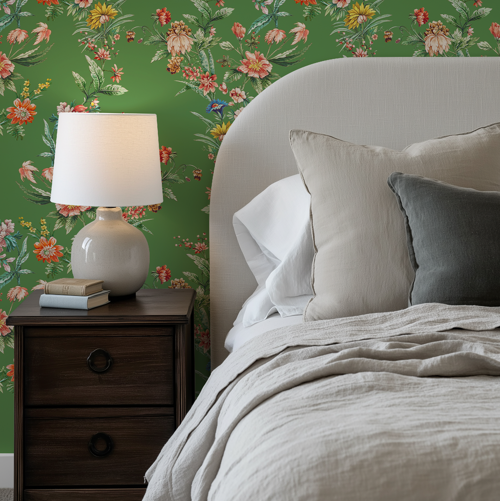 Ornamental Floral Motif Wallpaper - Green - Image 8 by RebelMod