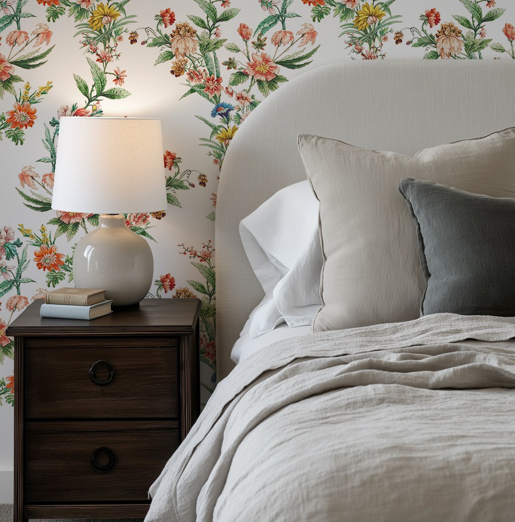 Ornamental Floral Motif Wallpaper - White - Image 7 by RebelMod