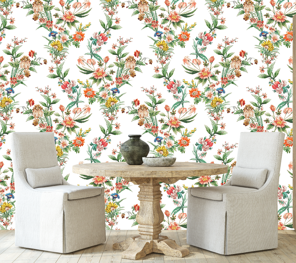 Ornamental Floral Motif Wallpaper - White - Image 8 by RebelMod