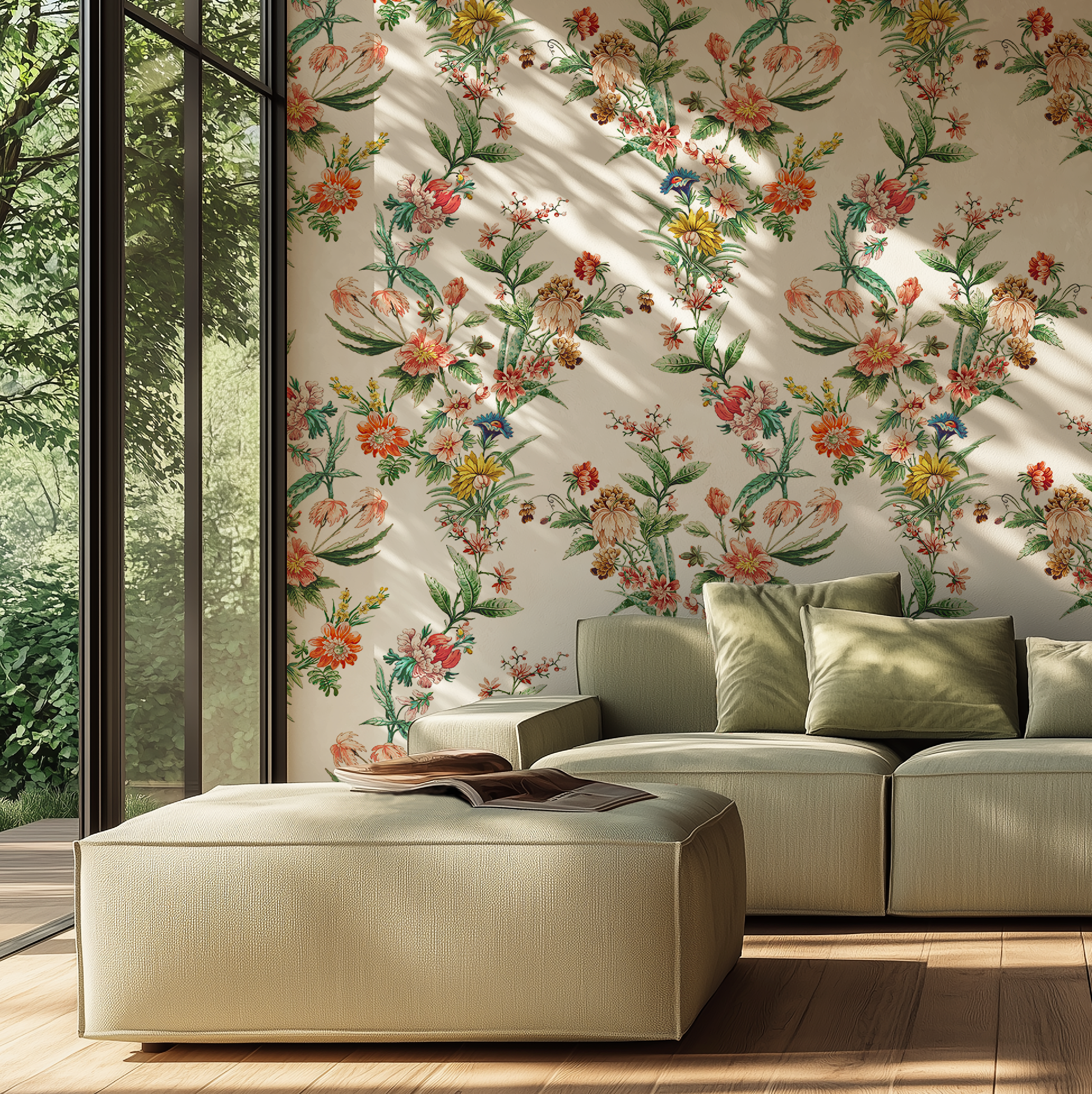 Ornamental Floral Motif Wallpaper - White - Image 9 by RebelMod
