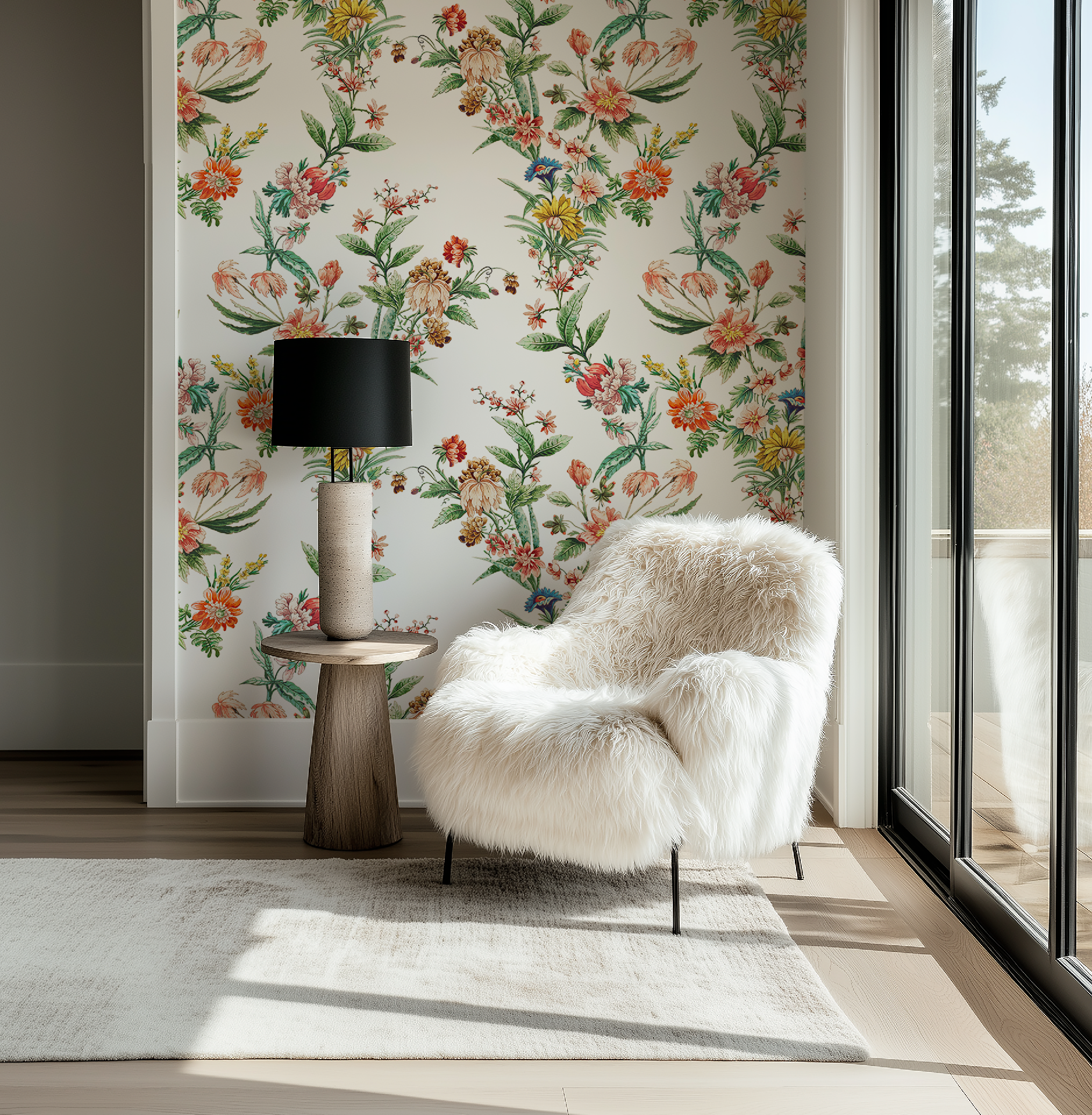 Ornamental Floral Motif Wallpaper - White - Image 10 by RebelMod