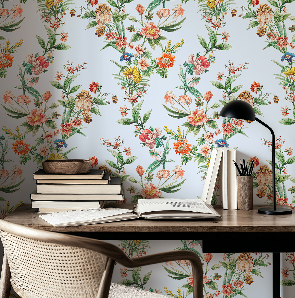 Ornamental Floral Motif Wallpaper - Blue - Image 10 by RebelMod