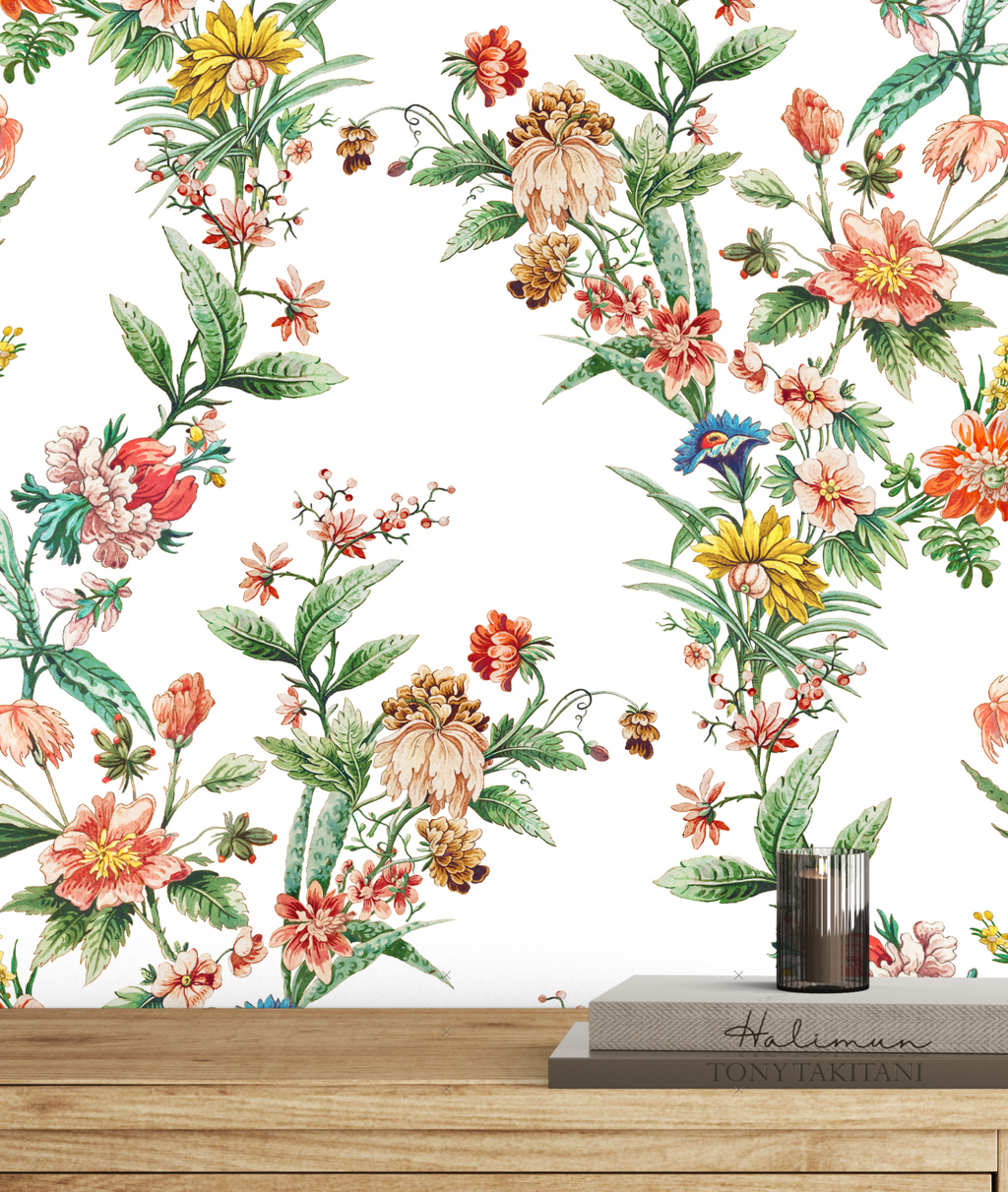 Ornamental Floral Motif Wallpaper - White - Image 3 by RebelMod