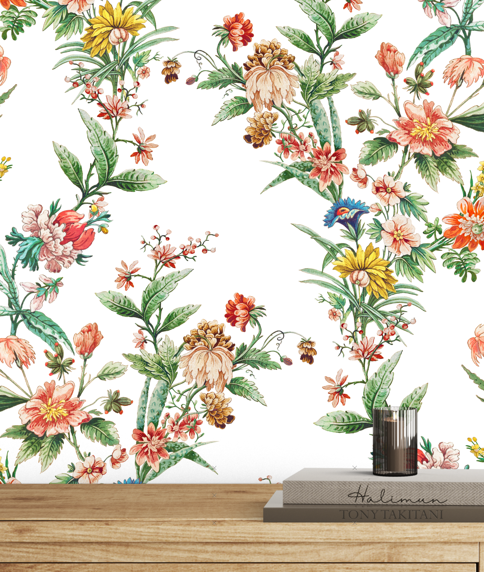 Ornamental Floral Motif Wallpaper - White - Image 3 by RebelMod