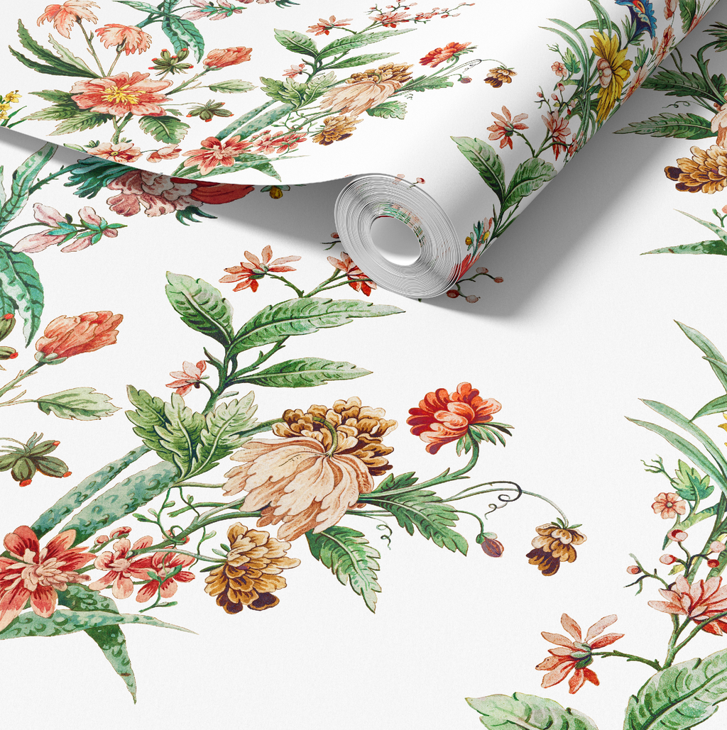 Ornamental Floral Motif Wallpaper - White - Image 2 by RebelMod