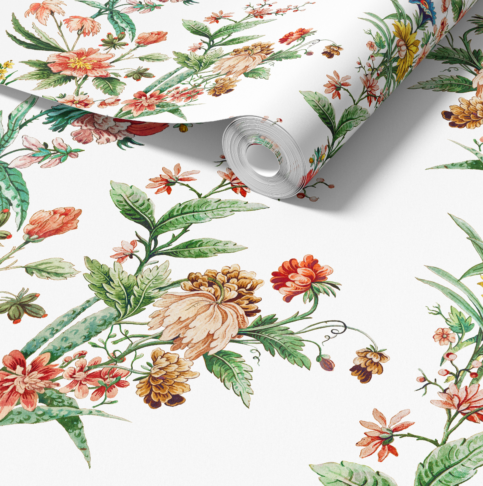 Ornamental Floral Motif Wallpaper - White - Image 2 by RebelMod