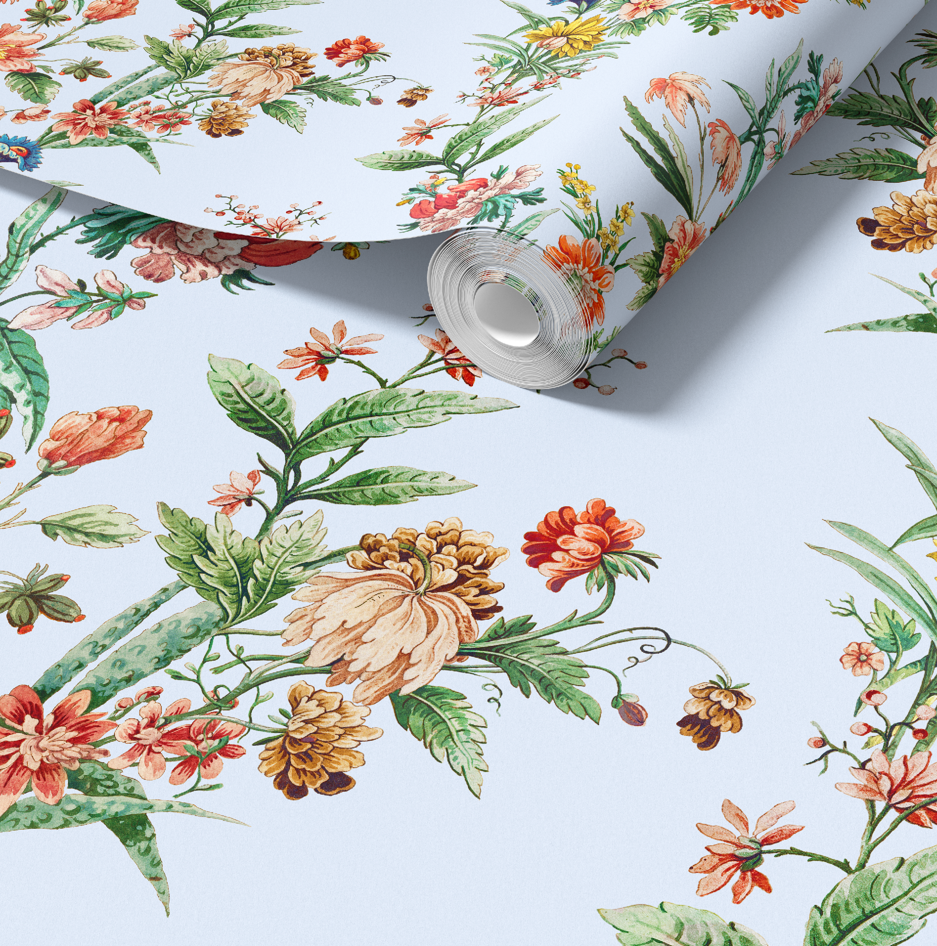 Ornamental Floral Motif Wallpaper - Blue - Image 3 by RebelMod