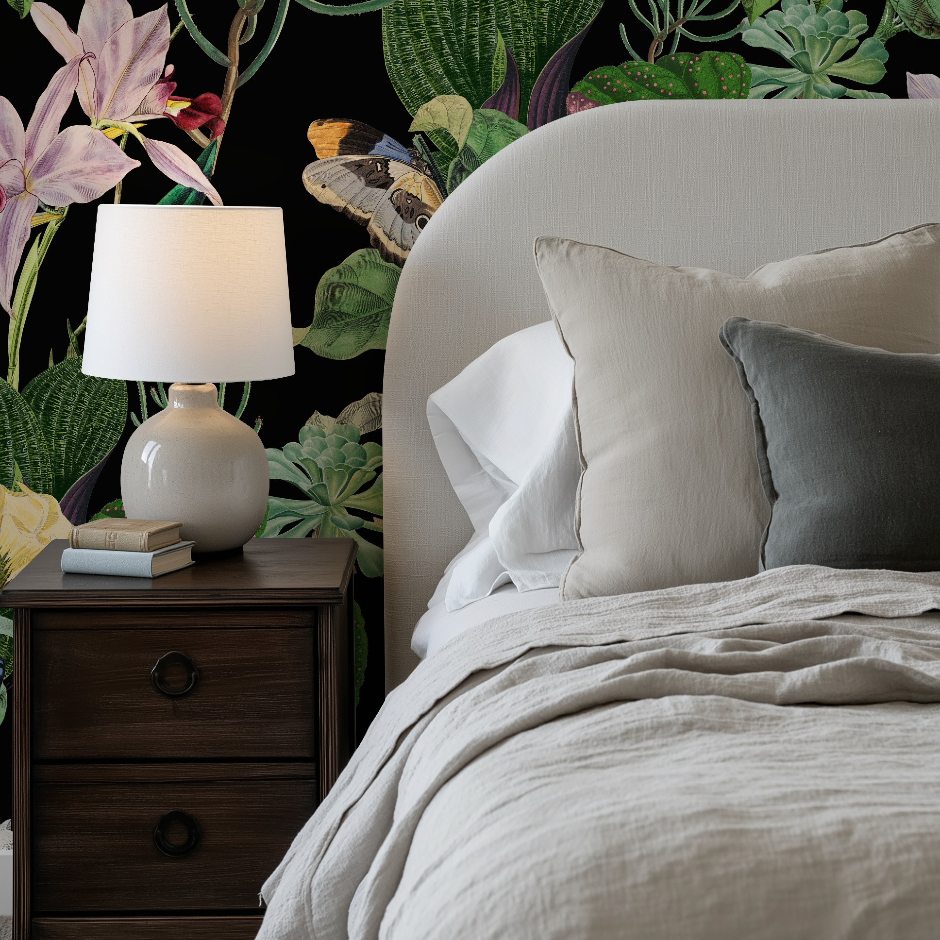 Botanical Birds Wildlife Wallpaper - Black - Image 9 by RebelMod